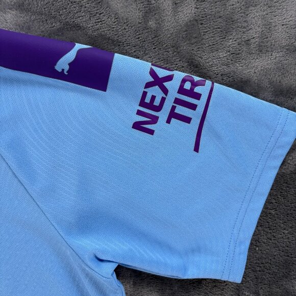 PUMA Manchester City 125 Years Jersey Men L Light Blue Purple Soccer Kit Futbol - Picture 7 of 10
